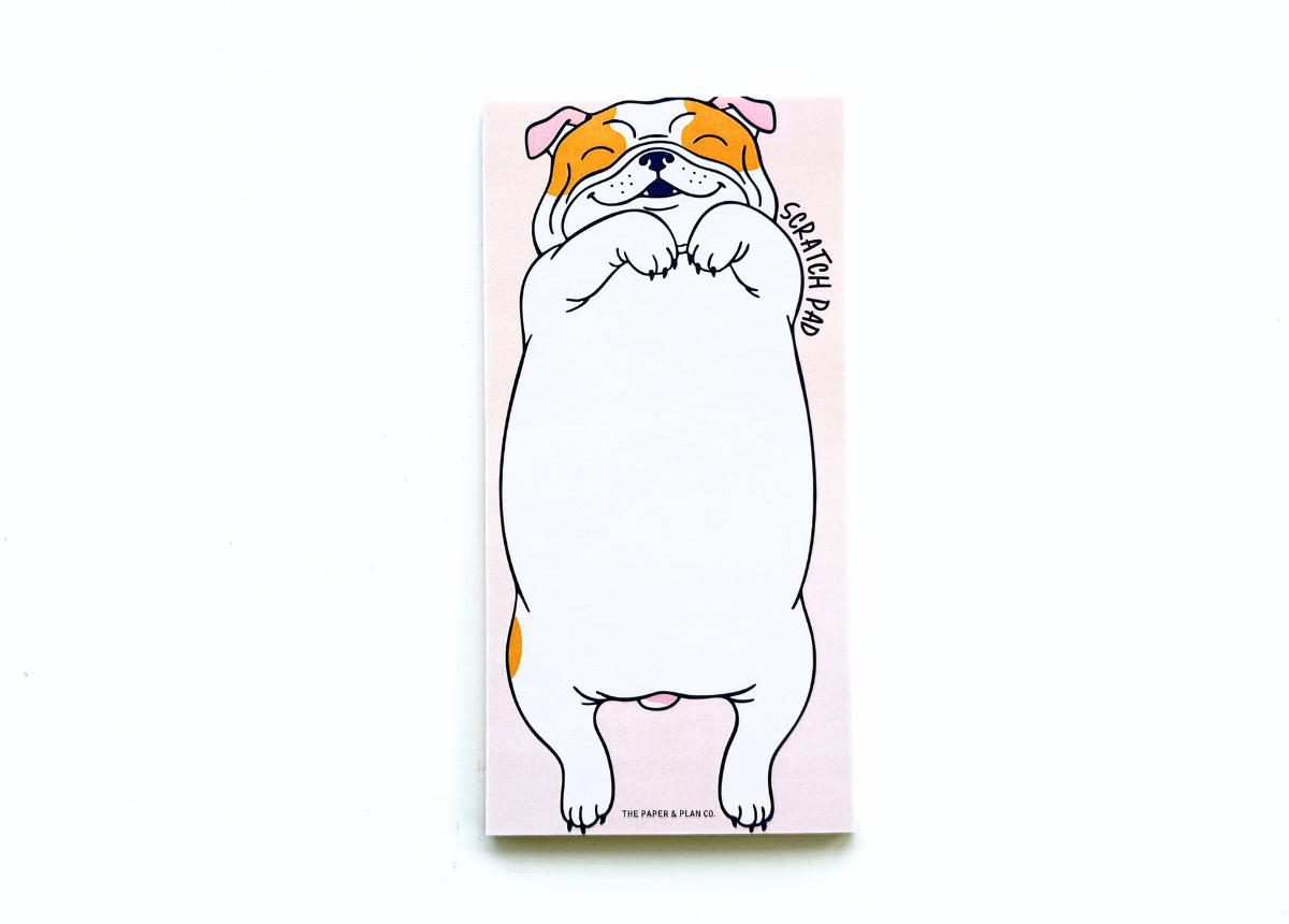 Bulldog Scratch-pad Notepad by The Paper and Plan Co.