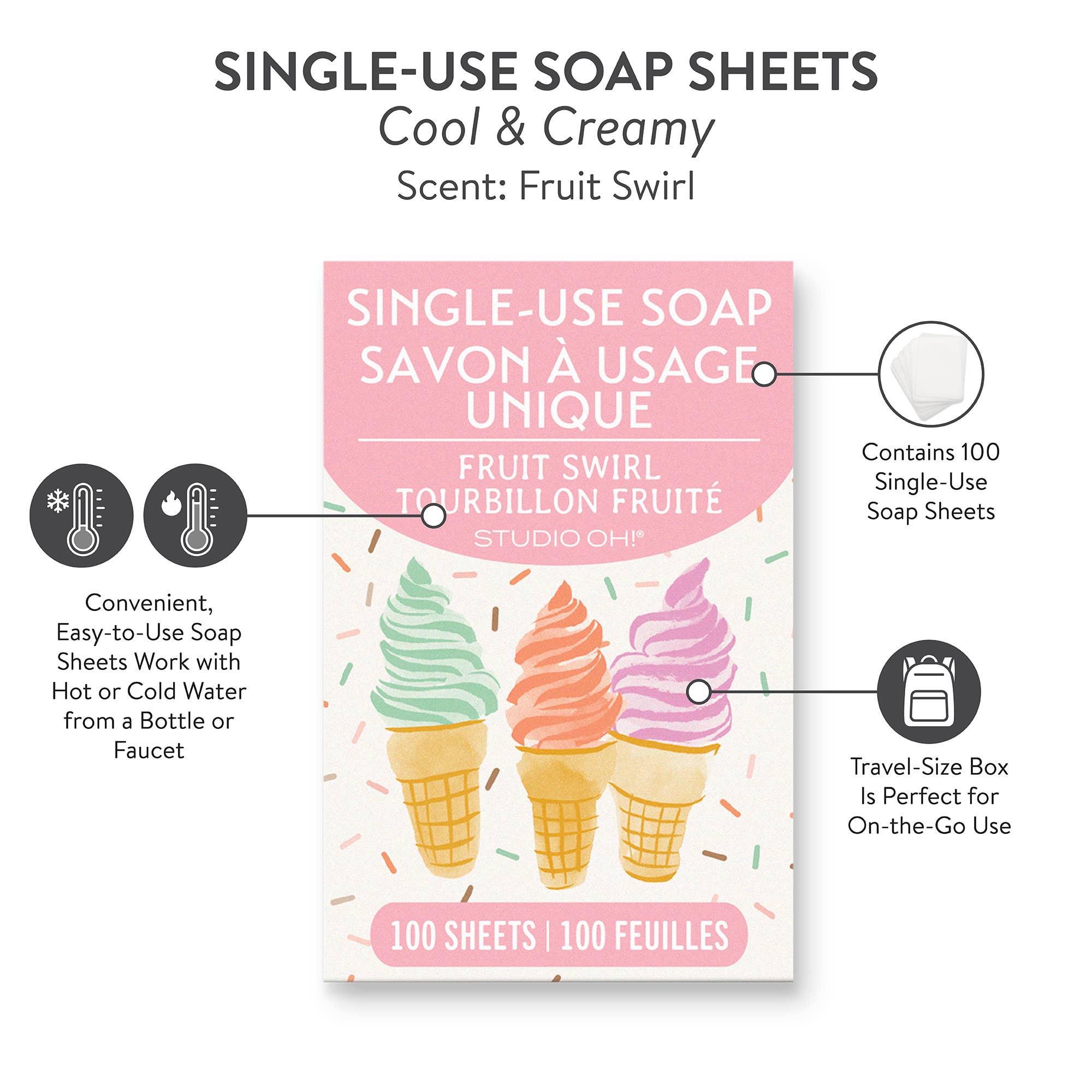Cool & Creamy Single-Use Soap Sheets