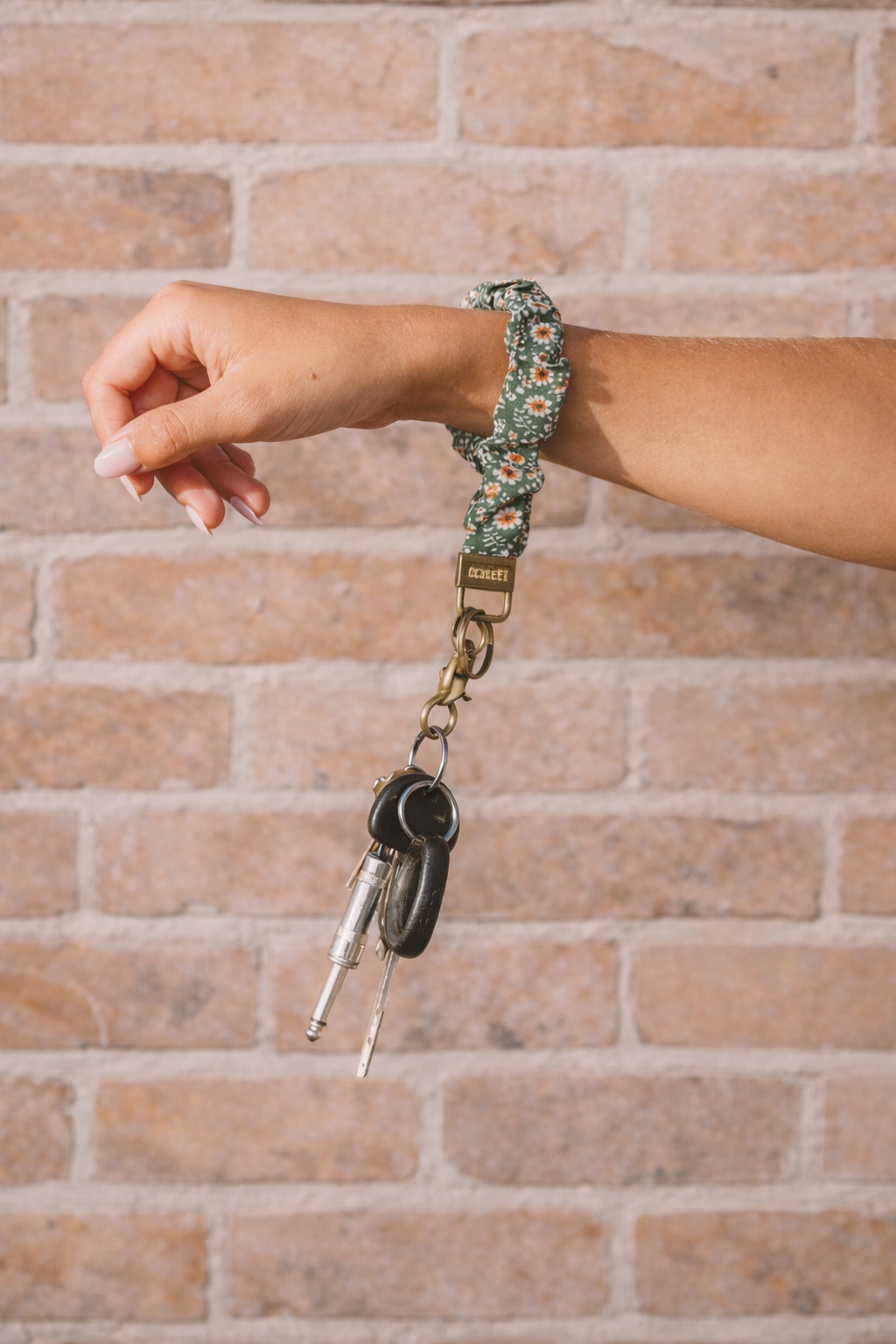 Andi-Green Floral Keychain