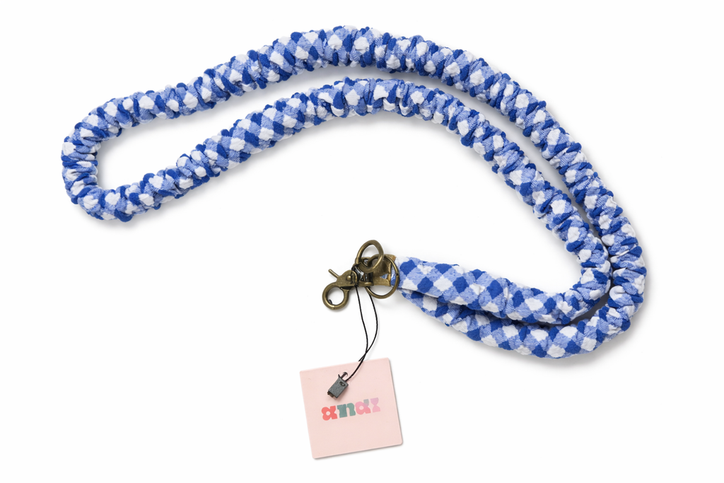 Andi-Royal Blue Checkered Lanyard