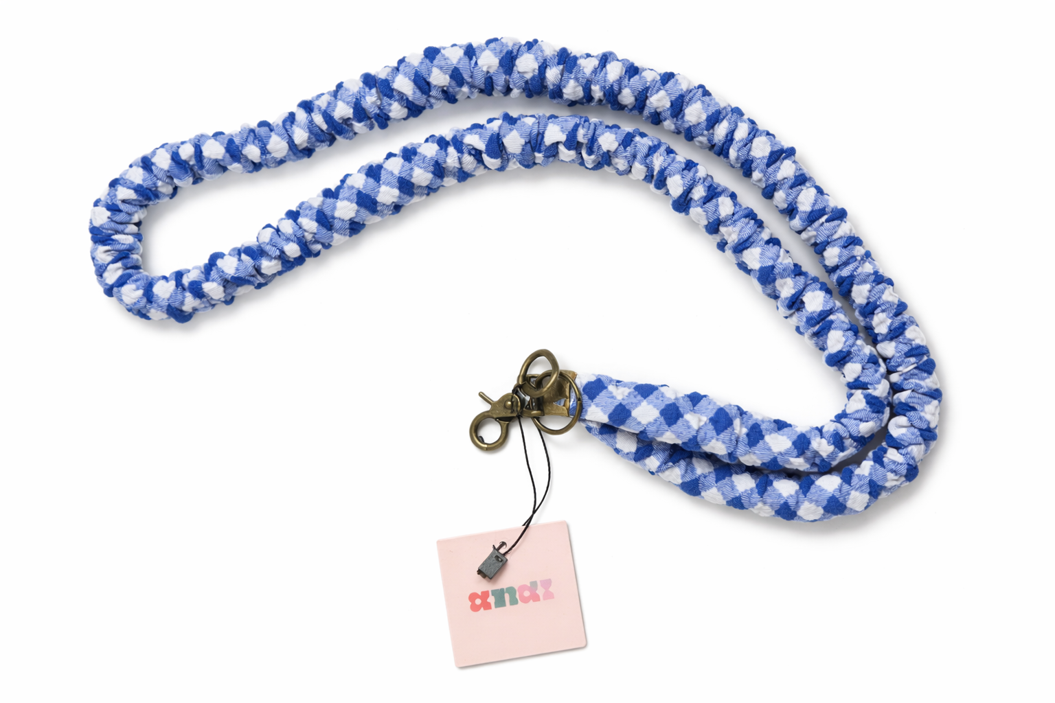 Andi-Royal Blue Checkered Lanyard