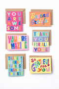 Bright Thank You Card Set | 6 Assorted Cards with Kraft Envelopes