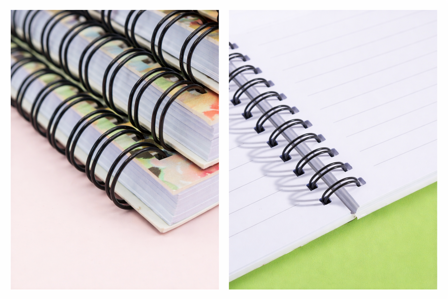 Pink Floral Spiral Notebook — Hardcover Lined Journal