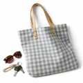 Blue Gingham Tote Bag