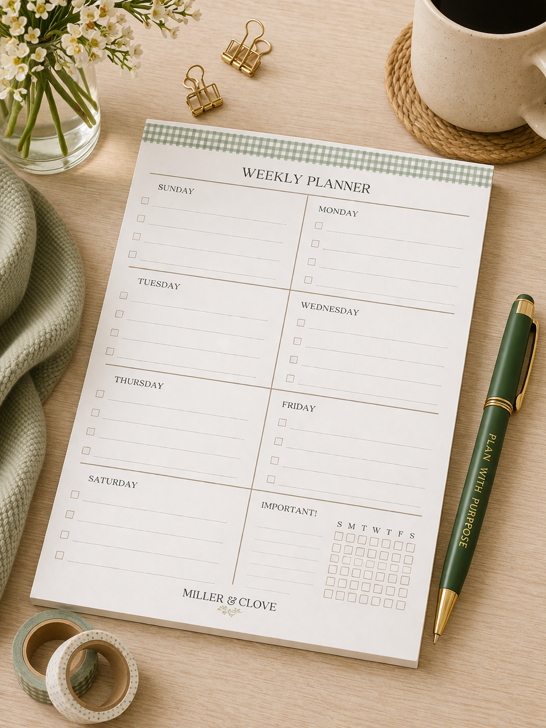 Family Weekly Planner Pad
