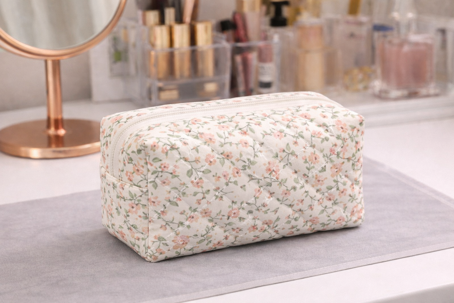 Pink Floral Small Cosmetic Bag | Miller & Clove