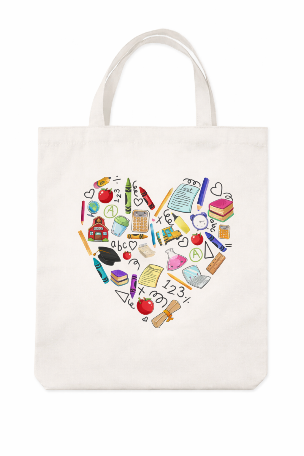 Heart Print Teacher Tote Bag | Miller & Clove