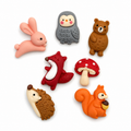 Woodland Animal Push Pin Set | 7 Decorative Resin Thumb Tacks