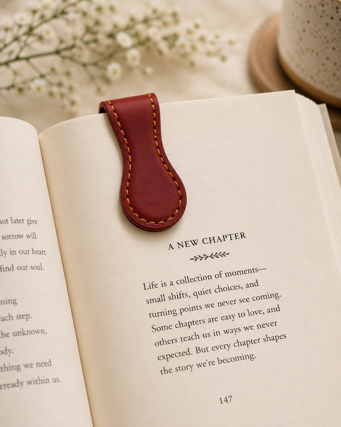 100% Genuine Leather Magnetic Bookmark | Handmade Leather Page Marker | 6 Colors