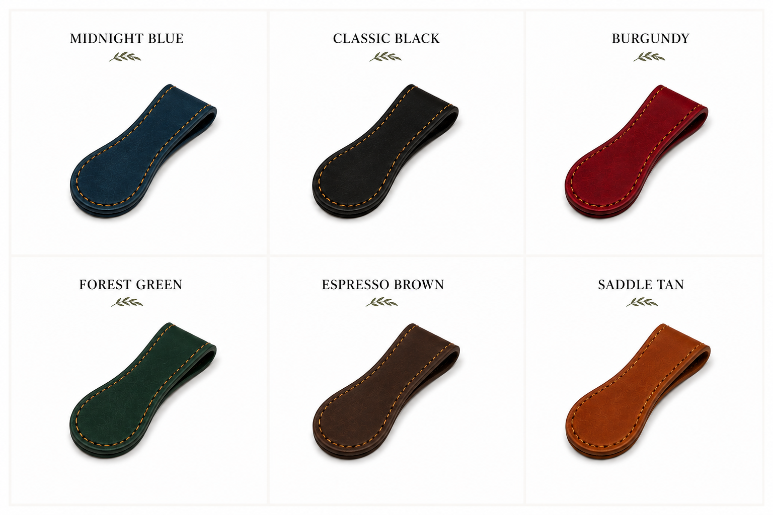 100% Genuine Leather Magnetic Bookmark | Handmade Leather Page Marker | 6 Colors