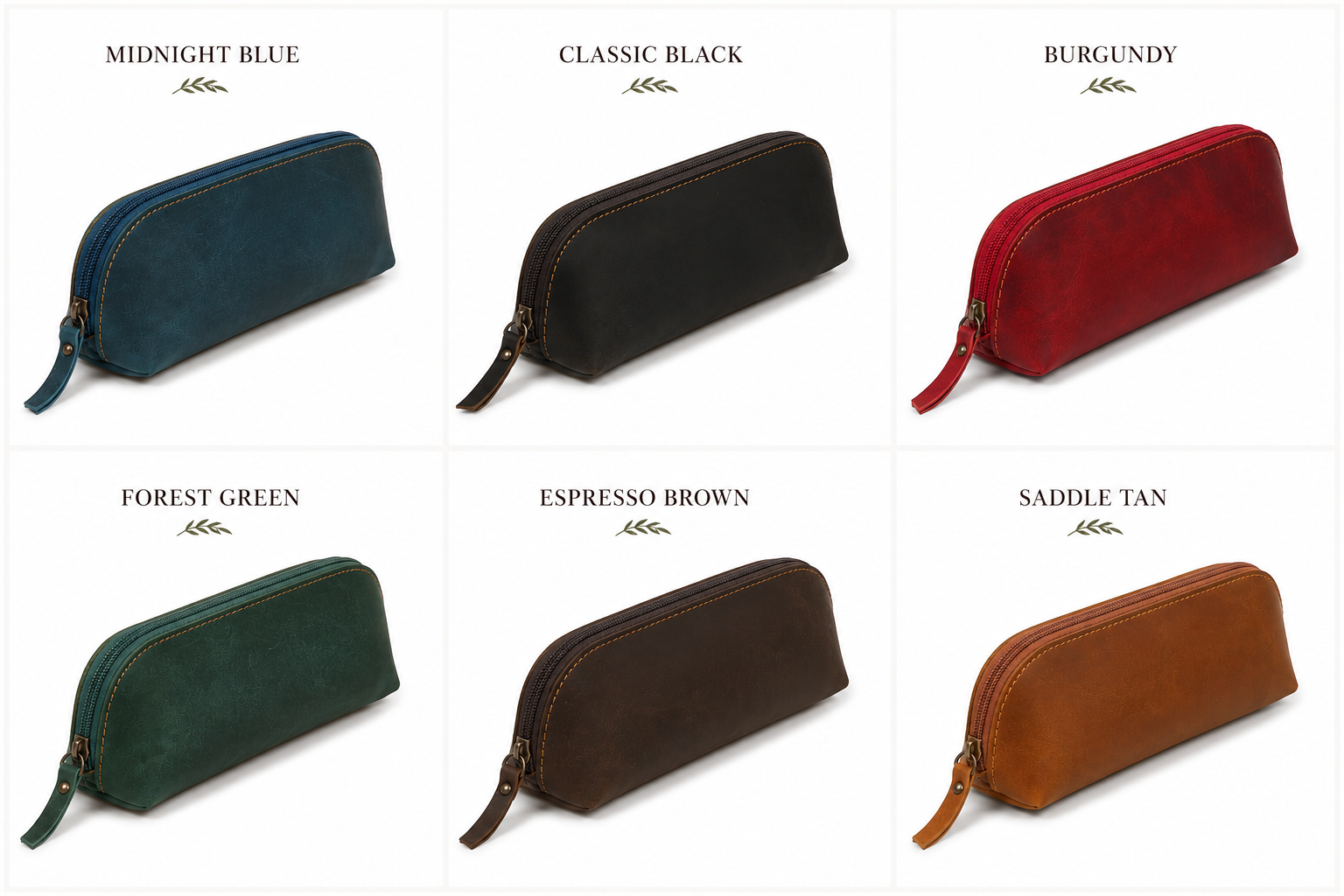Smooth Genuine Leather Pencil Case