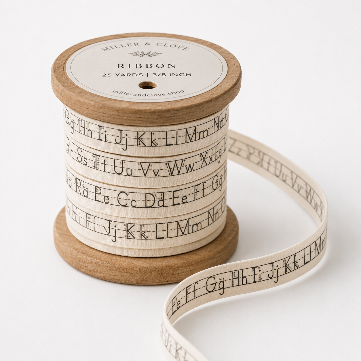 3/4" Alphabet Teacher Print 100% Cotton Ribbon