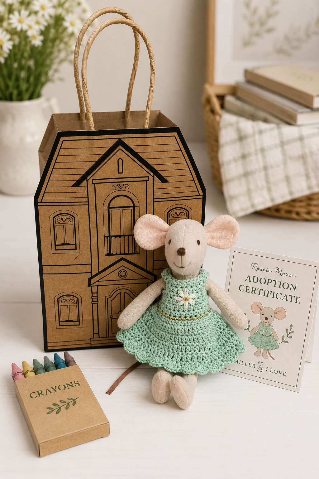 Miller & Clove Mouse House | Mouse Gift set with Adoption Certificate