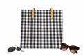 Dark Blue Gingham Tote Bag