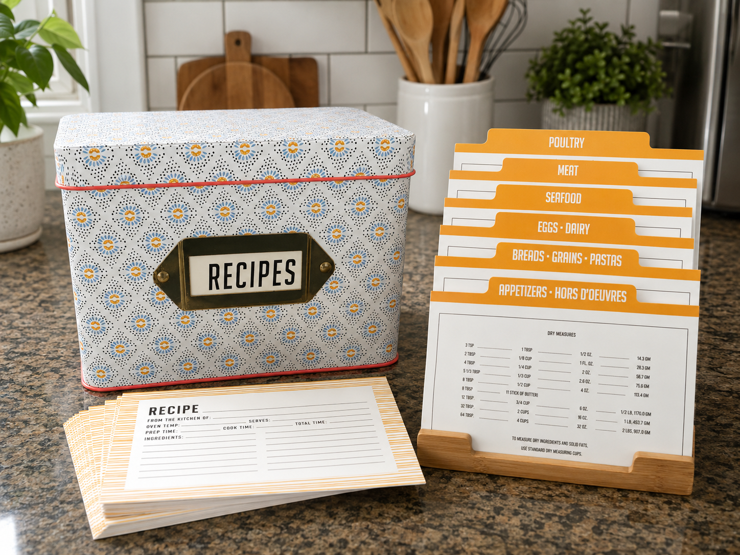 Retro Geometric Recipe Box