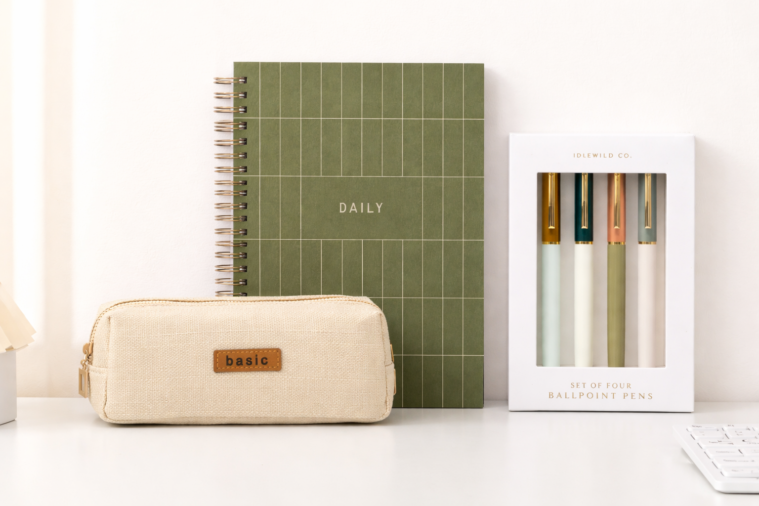 Desk Essentials Bundle | Planner, Pens & Pencil Case