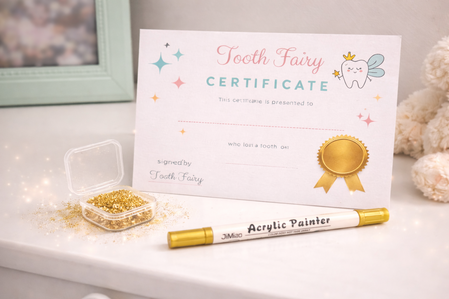 Tooth Fairy Magic Set | Certificate, Fairy Glitter & Gold Pen | Miller & Clove