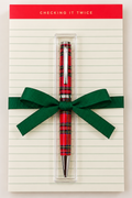 Checking It Twice Christmas Notepad & Plaid Pen Gift Set