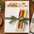 Write Here, Write Now Vintage Stationery Gift Set | 2 Notepads + Retro Metal Pens