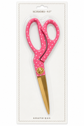 Pink Polka Dot Scissors with Gold Blades – 9.5 Inch