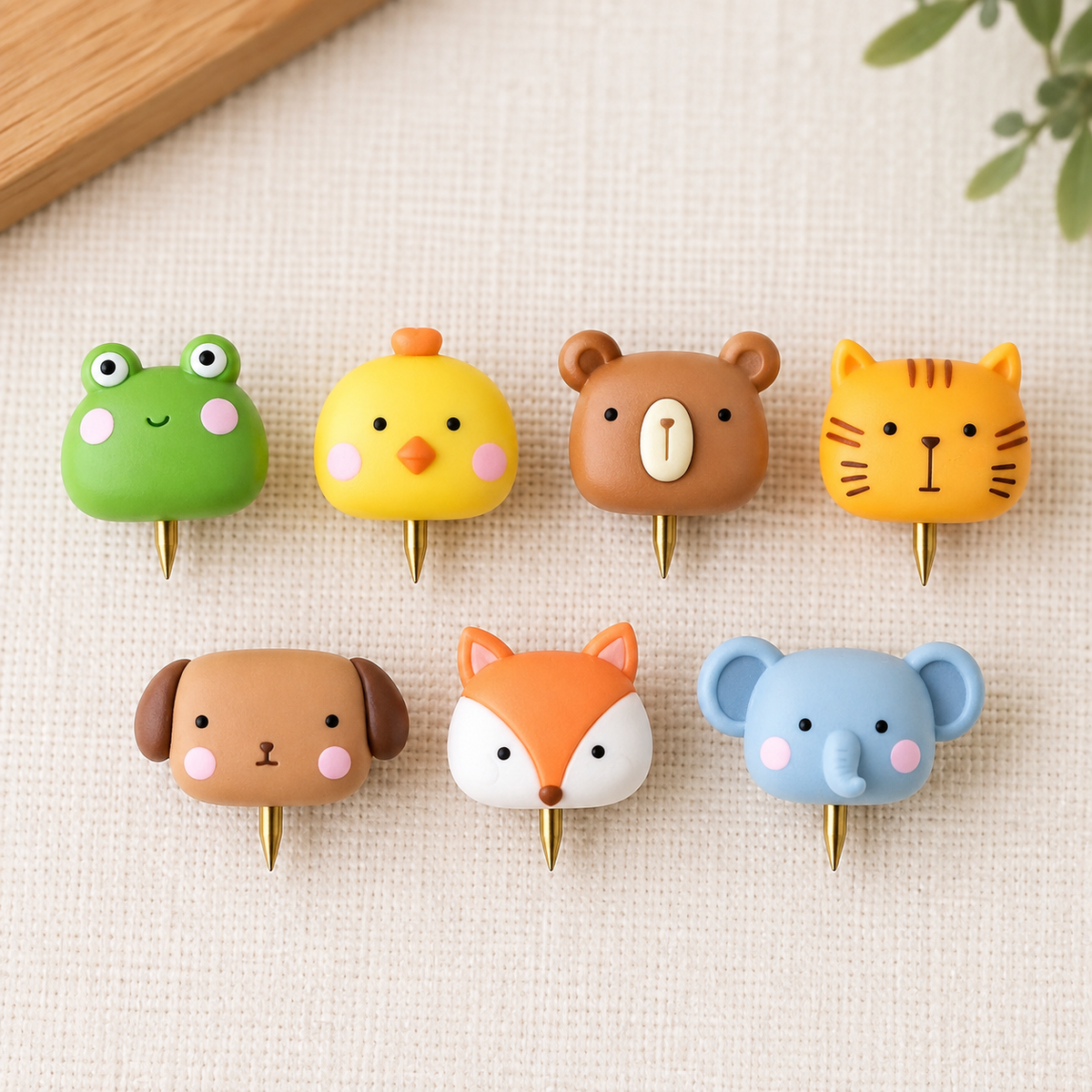 Cute Critter Push Pins – Set of 12