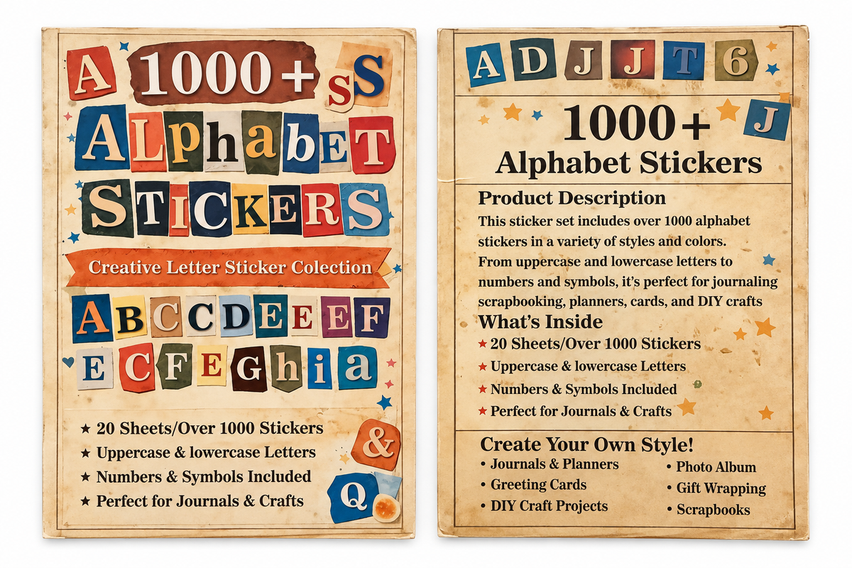 Alphabet Stickers, 1,000+ Letters, Numbers & Symbols