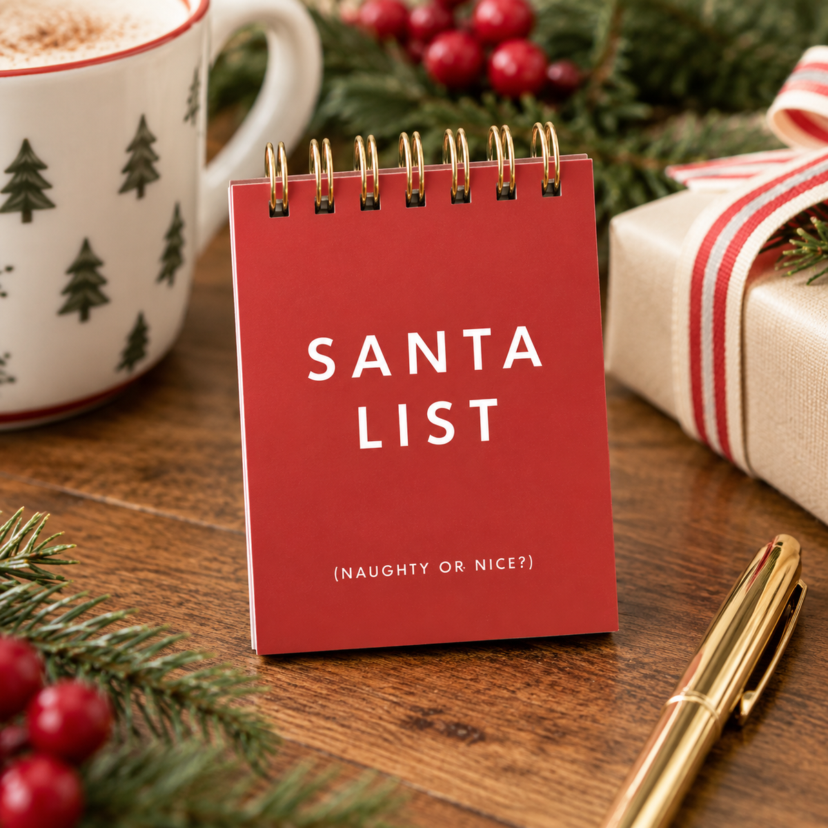 Santa List Holiday Mini Jotter Notebook