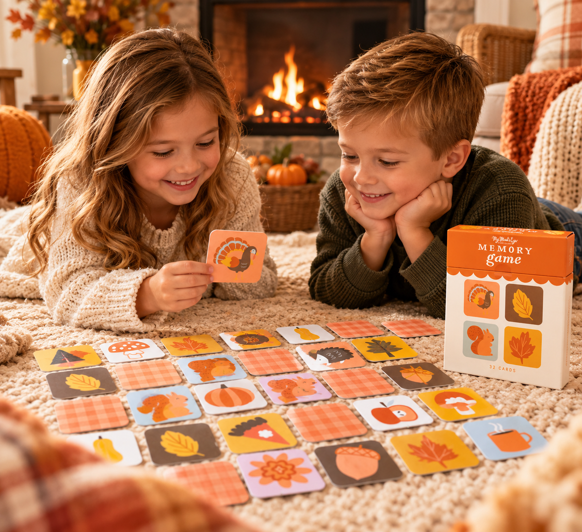 Harvest Memory Matching Game for Kids | Fall & Thanksgiving Activity