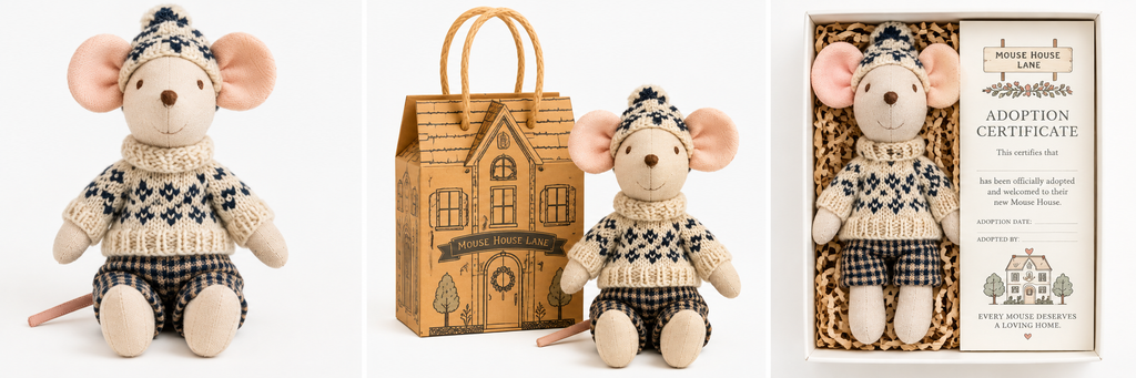 Miller & Clove Mouse Gift set | Gift Box, Adoption Certificate and House