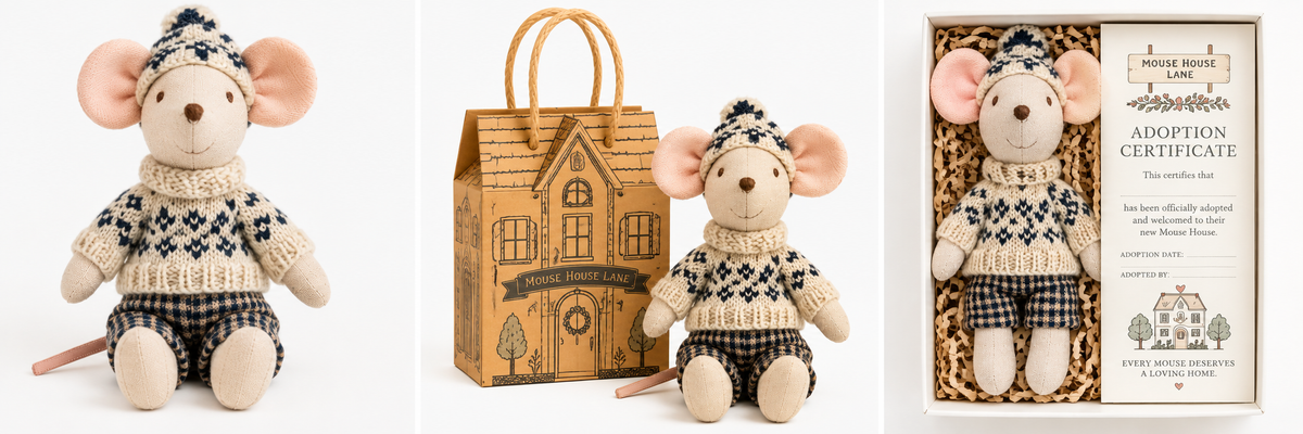 Miller & Clove Mouse Gift set | Gift Box, Adoption Certificate and House