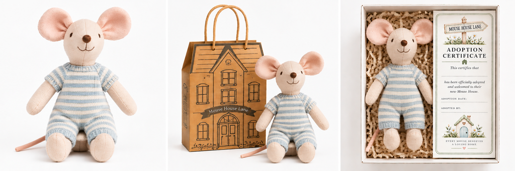 Miller & Clove Mouse Gift set | Gift Box, Adoption Certificate and House