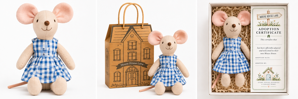 Miller & Clove Mouse Gift set | Gift Box, Adoption Certificate and House