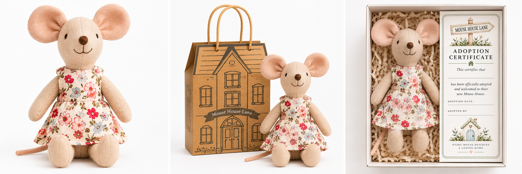 Miller & Clove Mouse Gift set | Gift Box, Adoption Certificate and House
