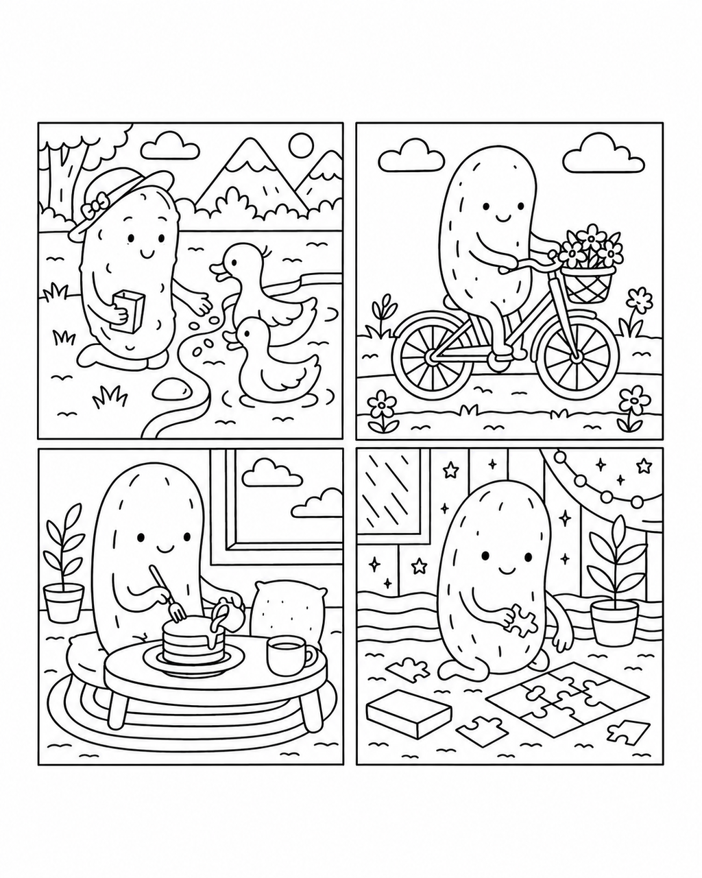 Dill Pickle Moments Bold and Easy Coloring Book