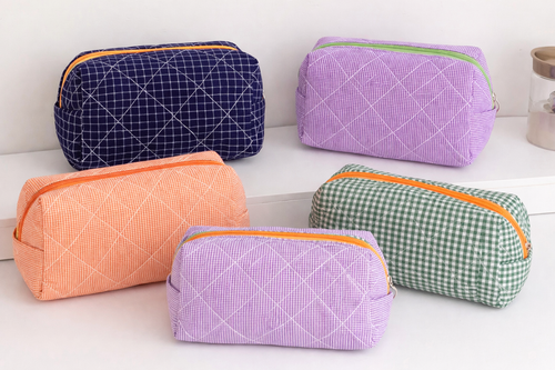 Blue Checkered Stationery Pouch | Miller & Clove