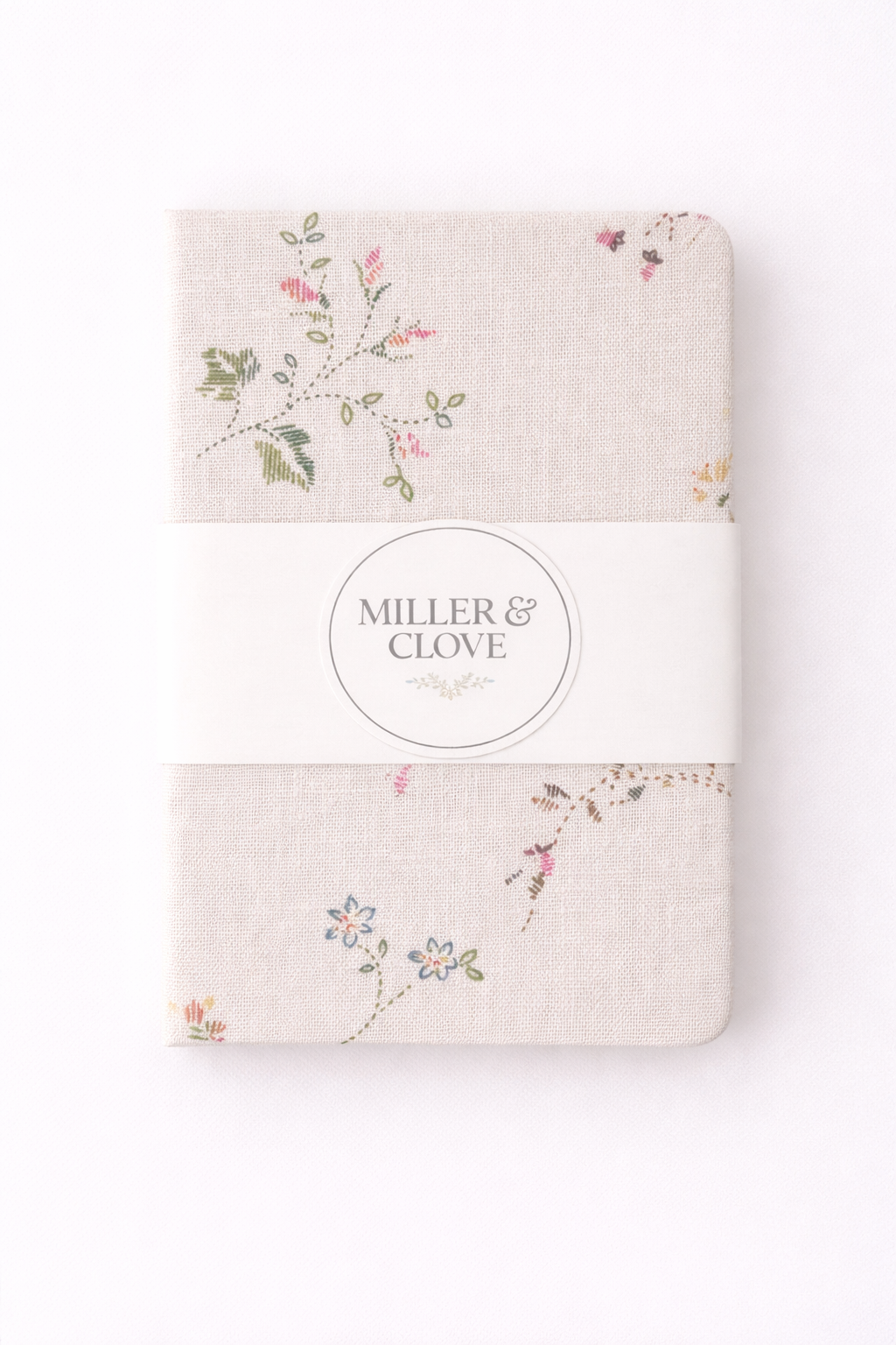 White Linen-Covered Small Journal