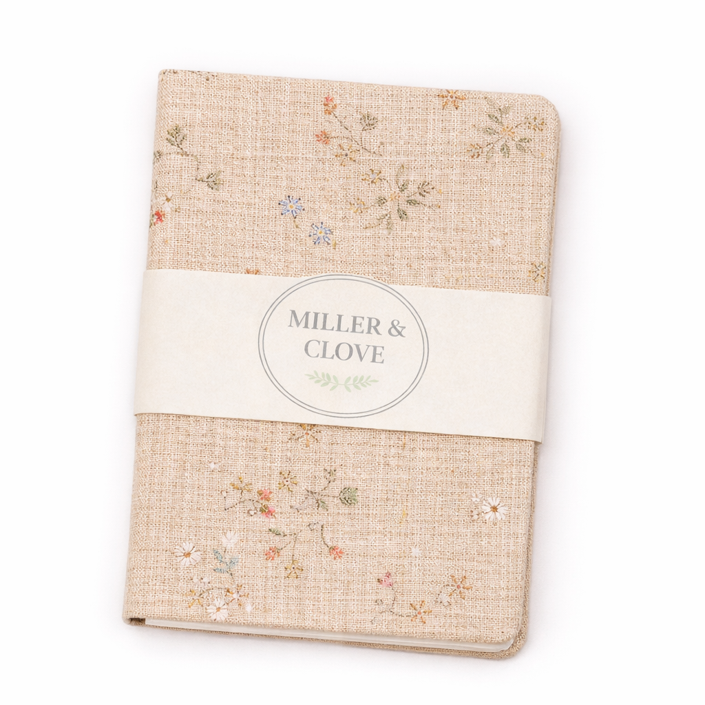 Apricot Floral Linen-Covered Small Journal | Miller & Clove