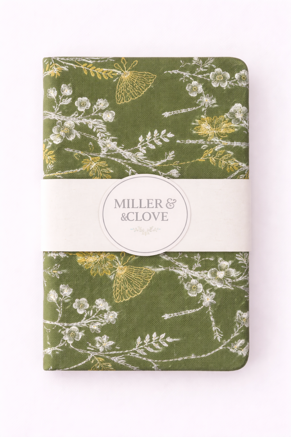 Green Embroidered Fabric Notebook | Miller & Clove