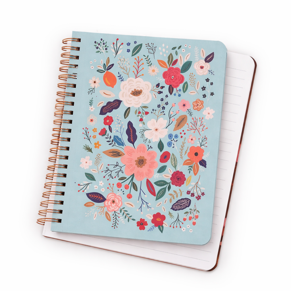 Floral Retro Notebook in Light Blue | Miller & Clove