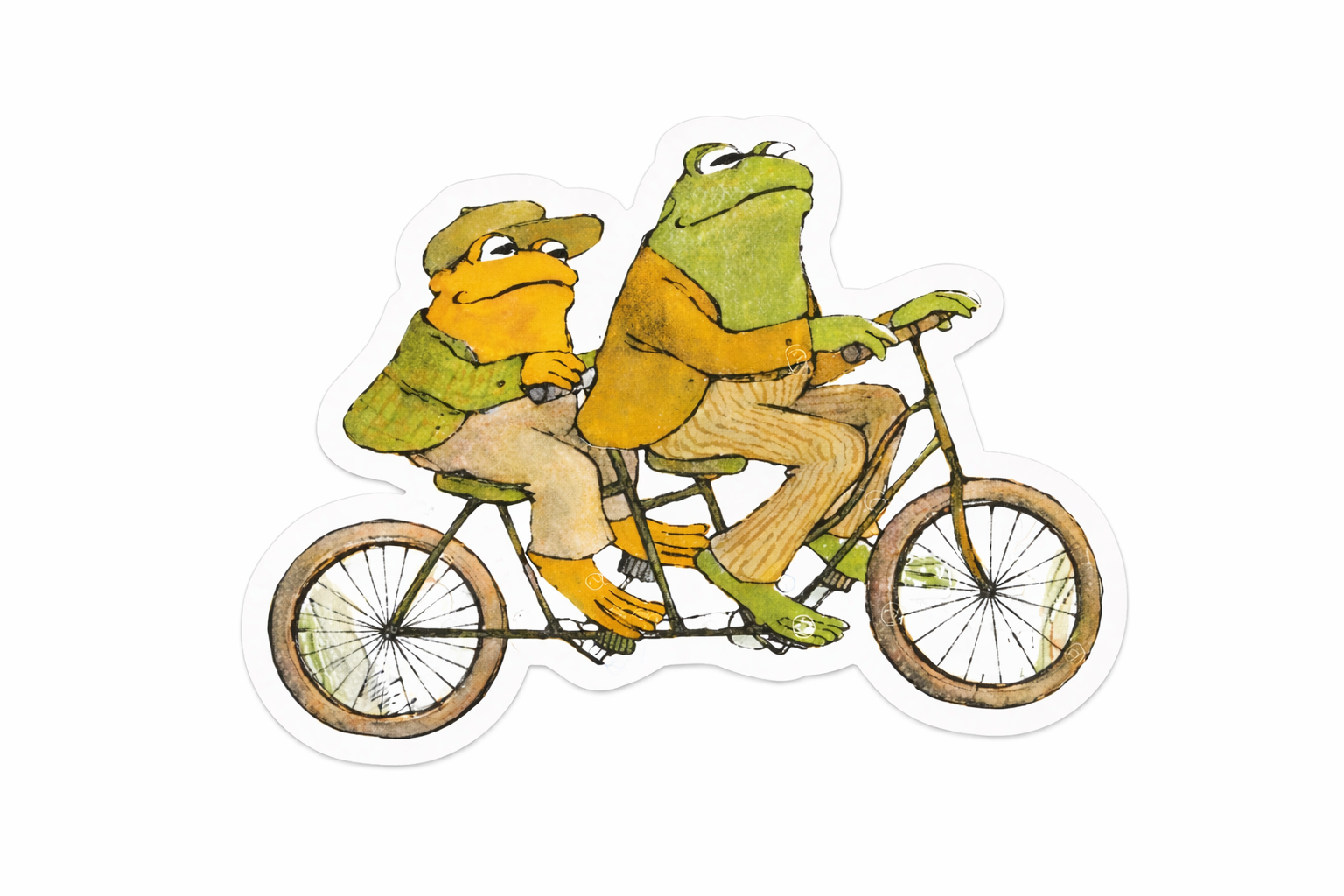 Book Characters Frog and Toad on Bike Sticker-Large