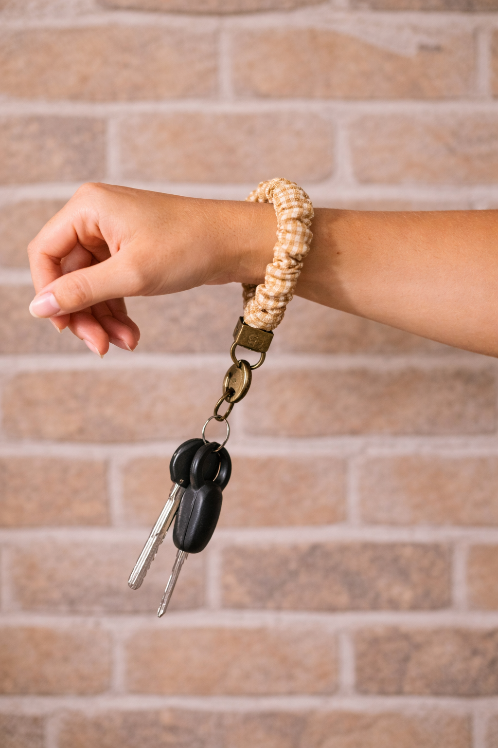 Andi-Mustard Gingham Keychain
