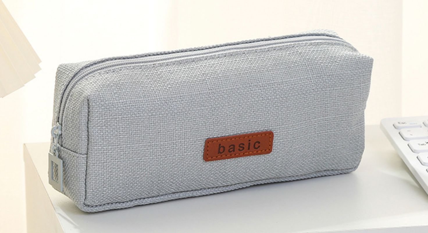 Light Blue/Grey-Minimalist Pencil Pouch