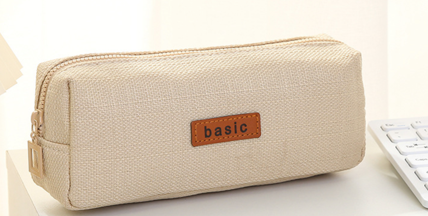 Cream-Minimalist Pencil Case