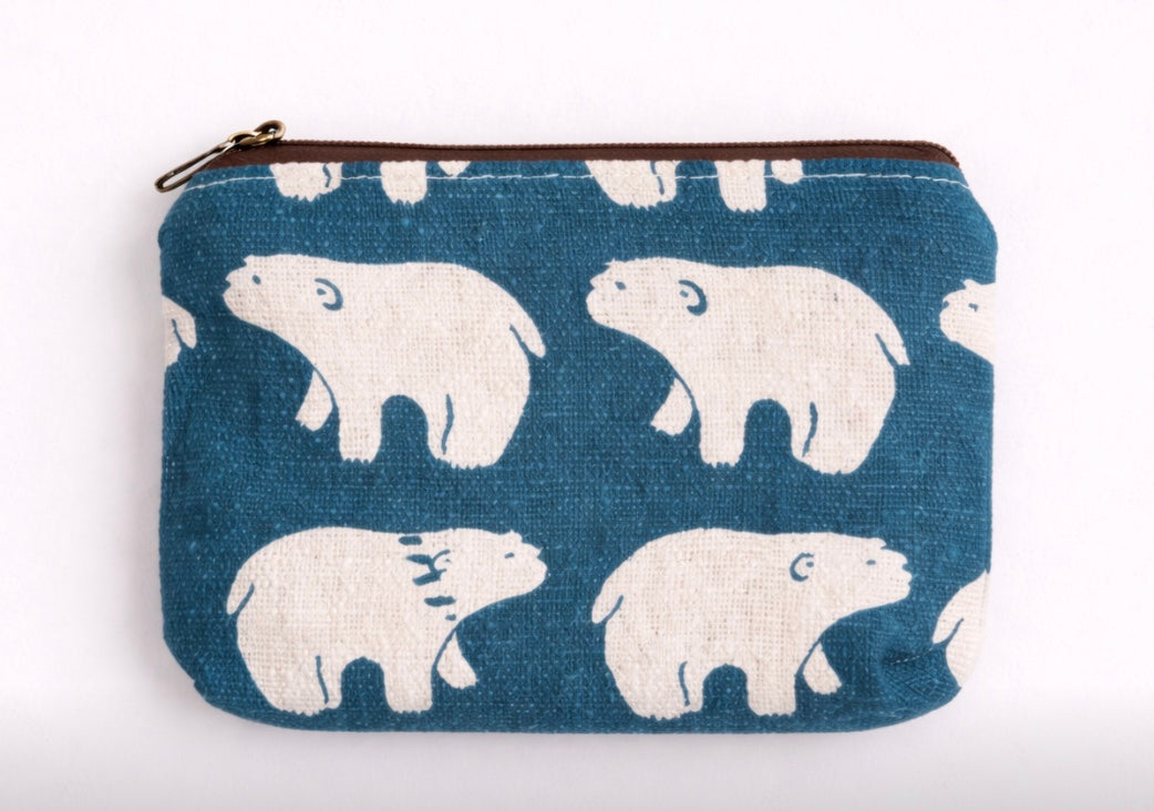 Polar Bear Mini Canvas Coin Bag | Miller & Clove