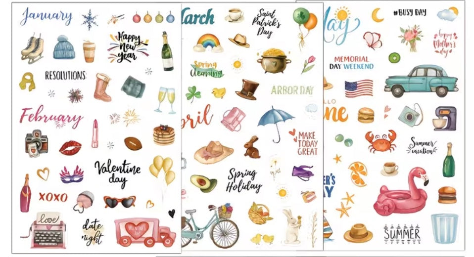 Monthly Planner & Journal Stickers Style 1