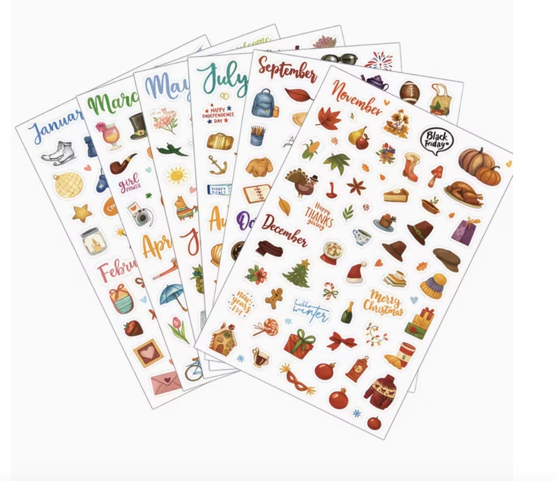 Monthly Planner & Journal Stickers Style 2
