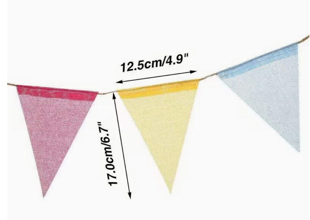 Colorful Burlap Pennant Banner- Mini