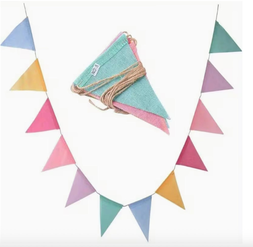 Colorful Burlap Pennant Banner- Mini