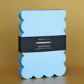 Scalloped Shaped Notepad | Aqua + Blue Edge