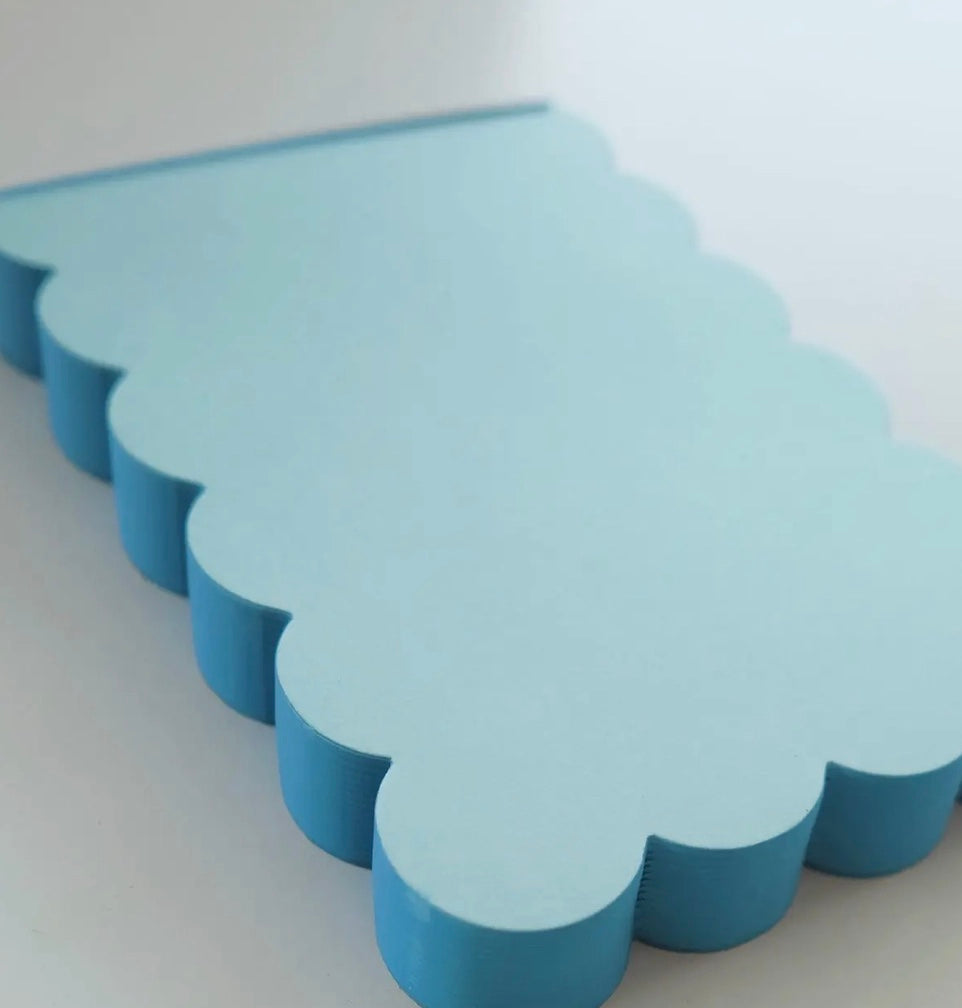 Scalloped Shaped Notepad | Aqua + Blue Edge